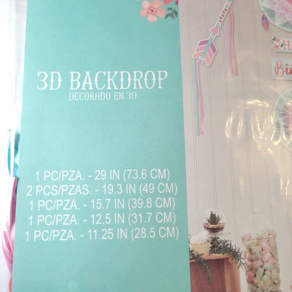 Boho Party Decorations Set Backdrop Swirls Door Curtain Table Decor Birthday - Picture 12 of 16